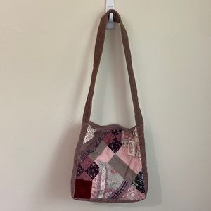 Quilted fabric shoulder bag